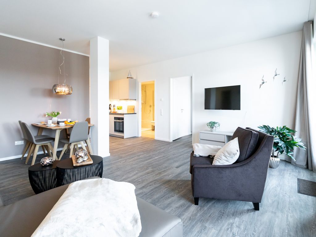 Hafenspitze App.24- Blick durchs Appartement