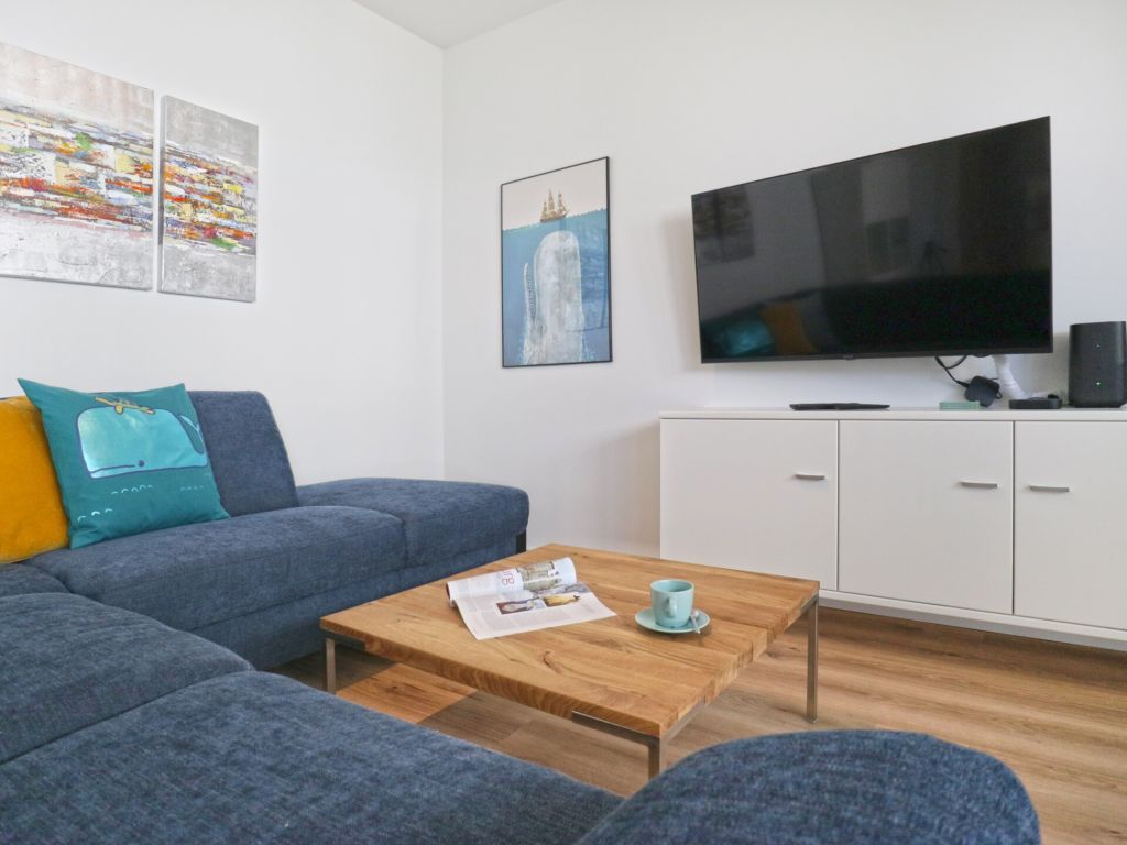 Weiße Villen Whg. 25 Walfisch - Blick vom Sofa auf den TV