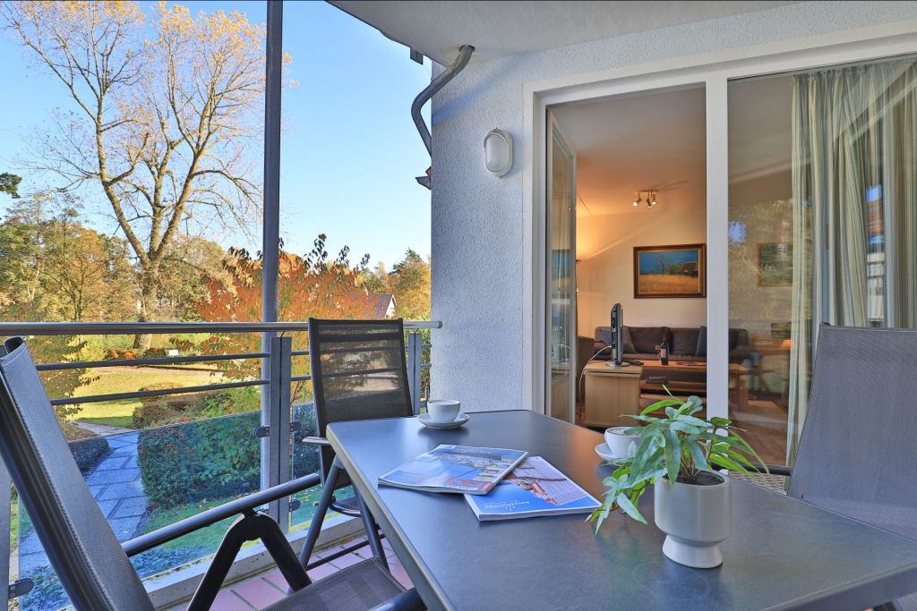 Likedeeler Whg. Li24 - Blick auf den überdachten Balkon