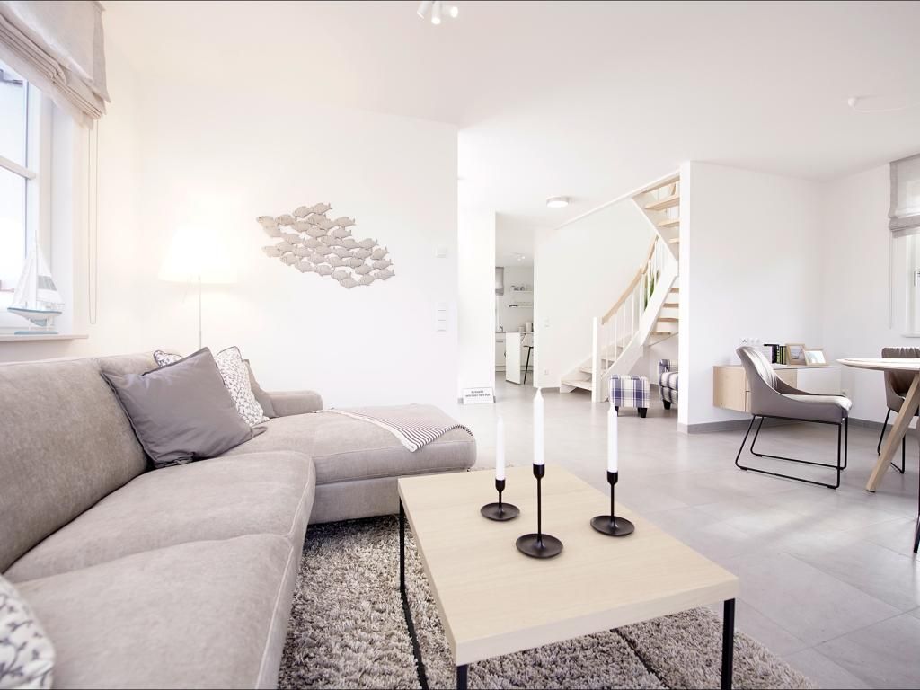 Kranich Ferienhaus - Blick auf den Wohn-/ & Essbereich
