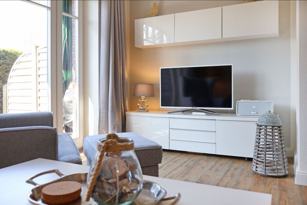 Haus Stranddüne - Blick vom Sofa auf den TV