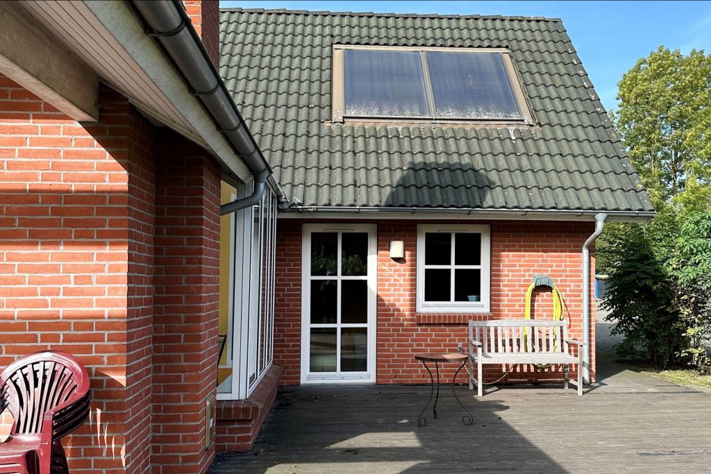 Landhaus Uhlenbusch - Blick auf die Terrasse an der Hausseite
